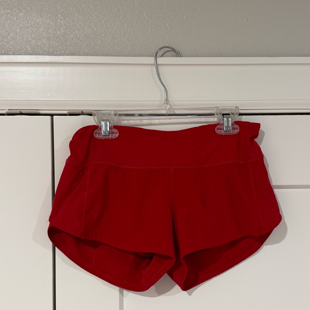 Lululemon Athletica Red Speed Up Shorts